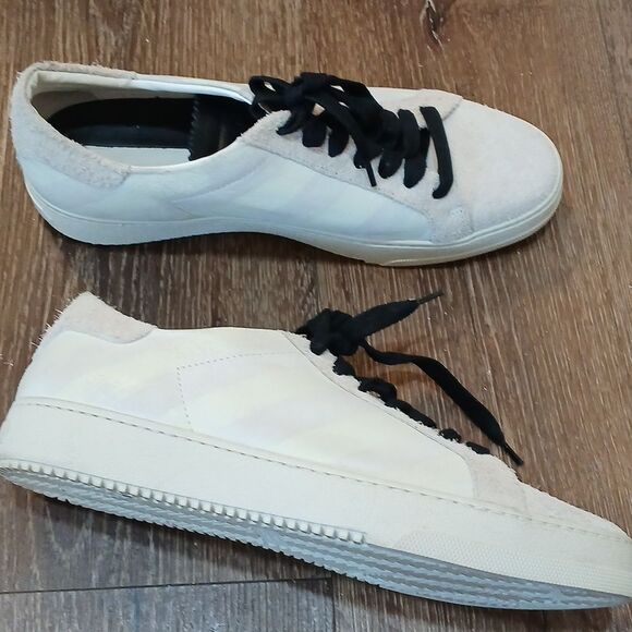 Off-White Black and Cream Sneakers with Textured Fabric - Picture 1 of 9